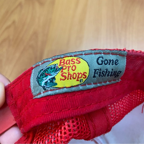 Bass Pro Shops Men’s Distressed Logo Red Snap Back Hat - Picture 8 of 11